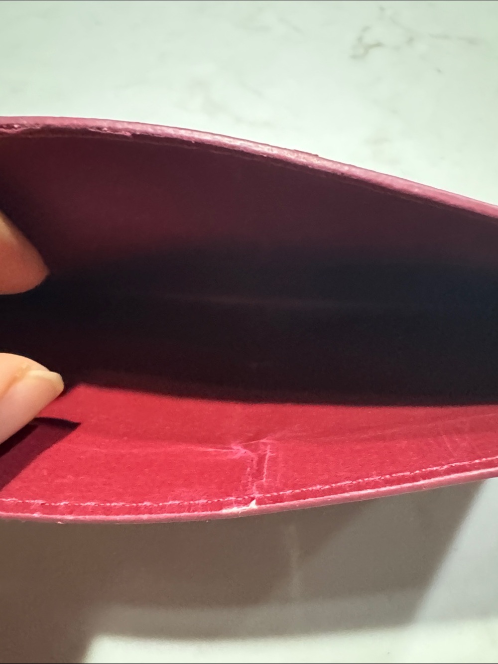 Louis Vuitton Burgundy Pink Card Holder with Gold Logo - Picture 7 of 8